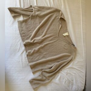 H&M Neutral Beige V-Neck Knit Top